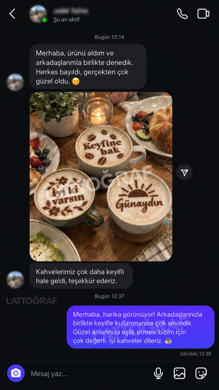 Lattoğraf müşteri mesajı