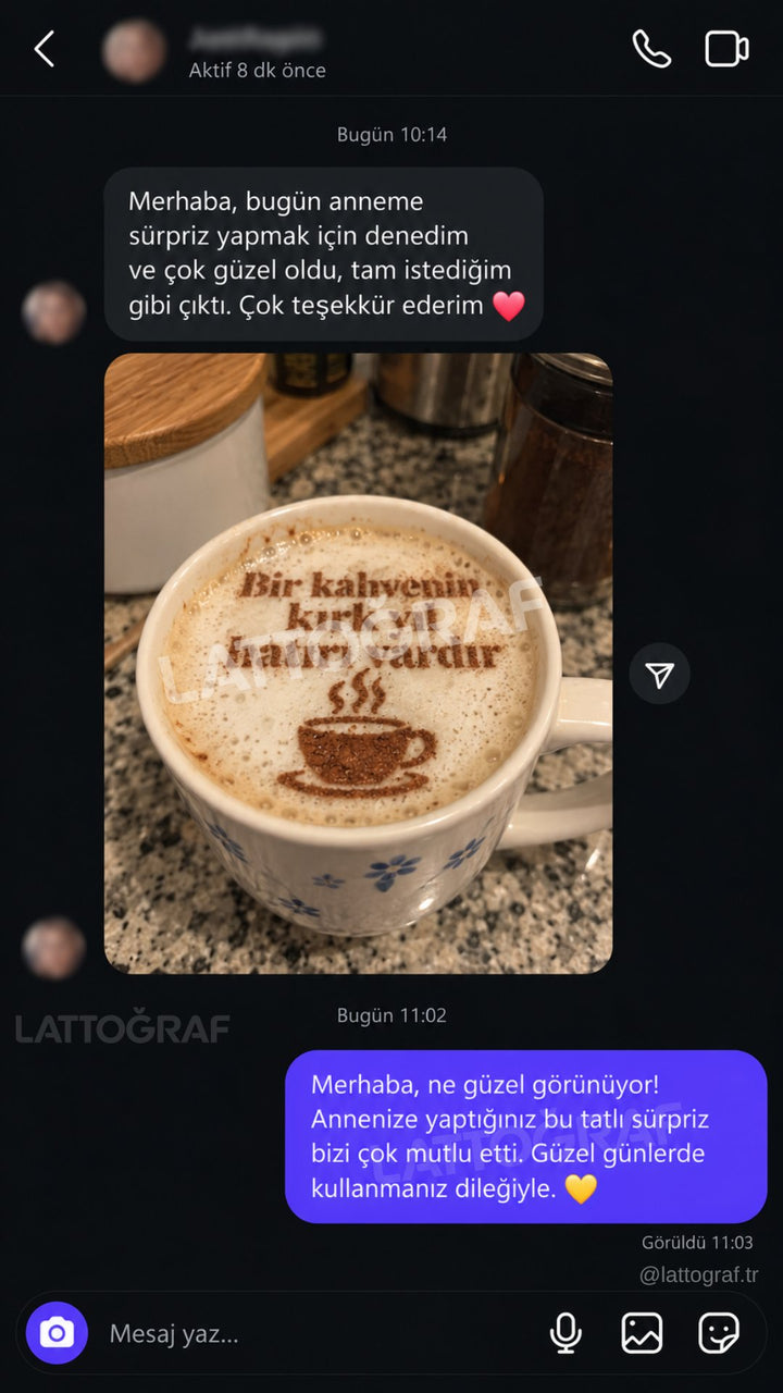 Lattoğraf müşteri mesajı