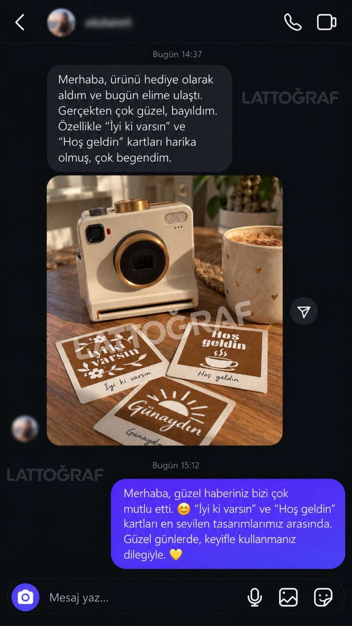 Lattoğraf müşteri mesajı