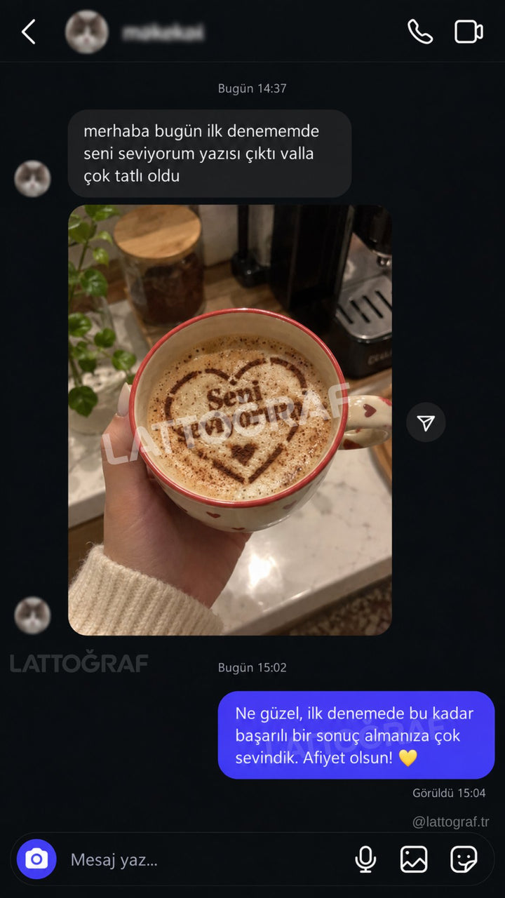 Lattoğraf müşteri mesajı