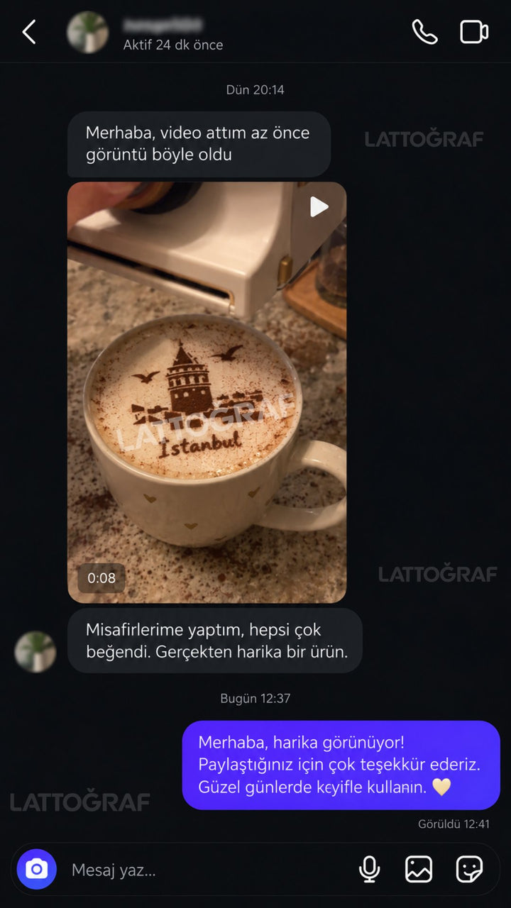 Lattoğraf müşteri mesajı