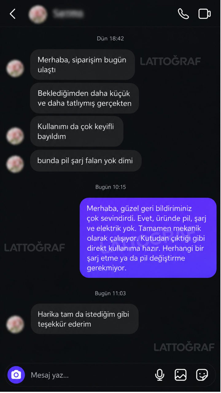 Lattoğraf müşteri mesajı