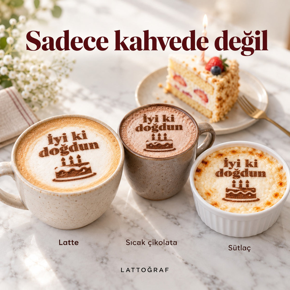 galeri-b · Sadece kahvede değil: latte, sıcak çikolata, sütlaç