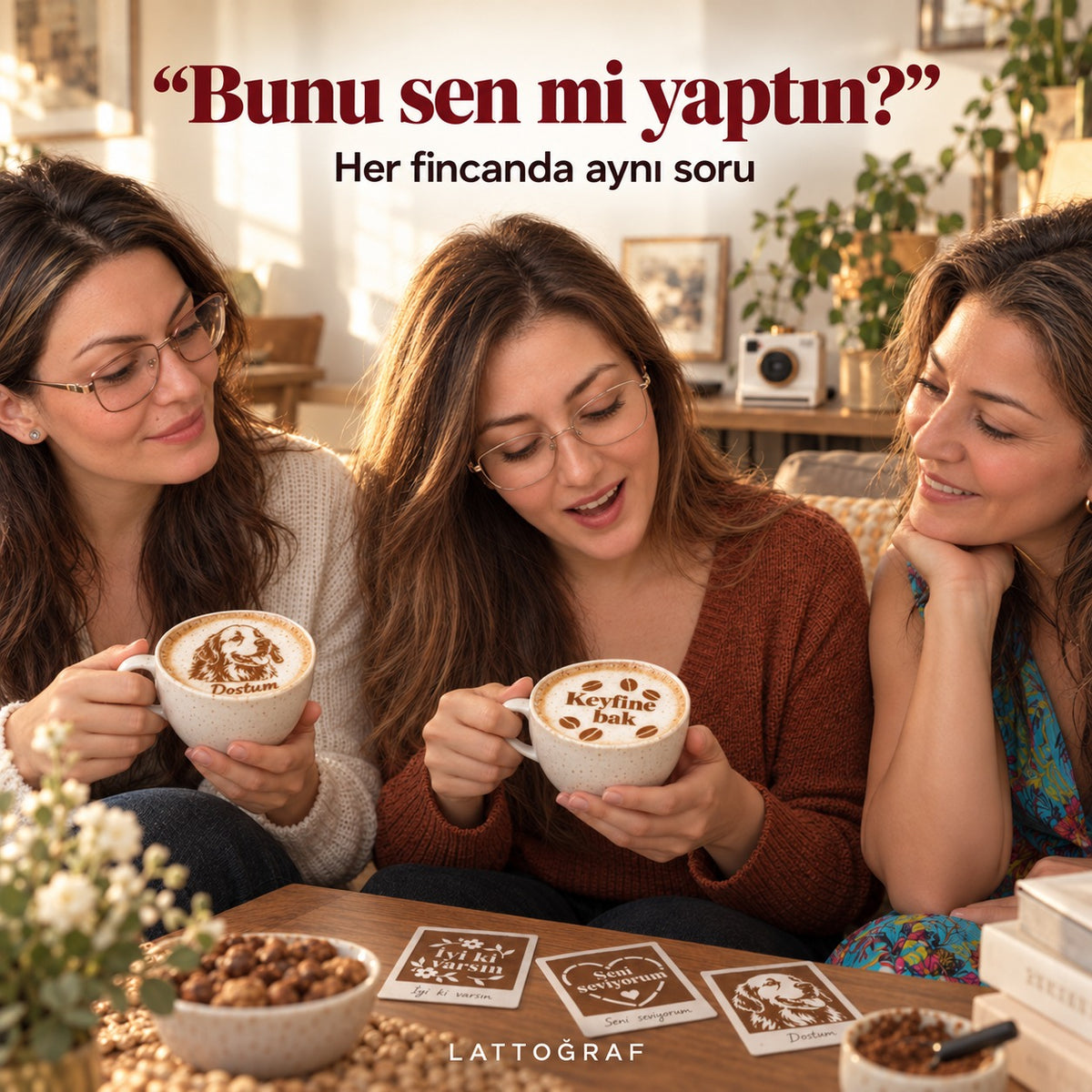 galeri-b · Bunu sen mi yaptın? Misafirlerle desenli kahve